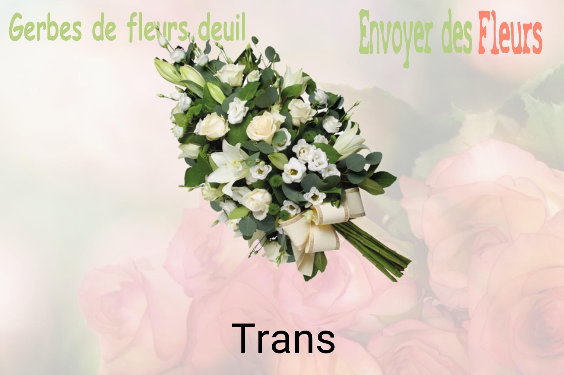 Gerbe de fleurs de deuil livrée à Trans